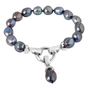 JwL Luxury Pearls Brațară din perle albastre metalice reale JL0562