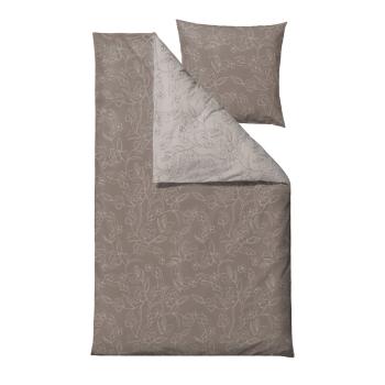 Lenjerie de pat din bumbac organic satinat Södahl Organic Infinity, 140 x 200, maro