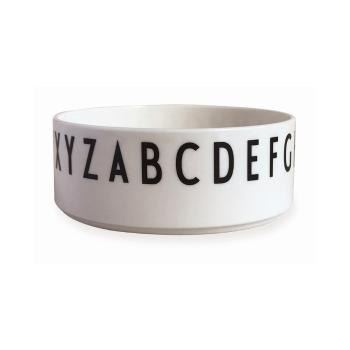 Bol pentru copii Design Letters Eat & Learn, ø 11 cm, alb