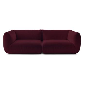 Canapea burgundy cu tapițerie din catifea reiată  260 cm Lecomte – Bobochic Paris