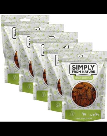 SIMPLY FROM NATURE Meat Noodles 5x80 g cerb si mistret, recompensa caini