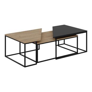 Măsuțe de cafea în culoare naturală 3 buc. cu blat cu aspect de lemn de stejar 70x110 cm Titan – Marckeric