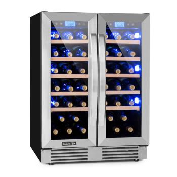 Klarstein Vinovilla Duo 42, vinotecă cu două zone, frigider, 126 l, 42 sticle., 3 LED-uri de culoare, ușă din sticlă