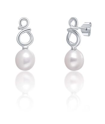 JwL Luxury Pearls Cercei fini din argint cu perle albe adevărate JL0683