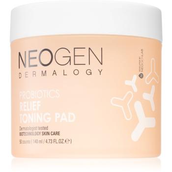 Neogen Dermalogy Probiotics Relief Toning Pad tampoane cosmetice din bumbac pentru piele foarte uscata si sensibila 50 buc