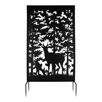 Paravan pentru balcon negru din metal 100x186 cm Deer – Esschert Design