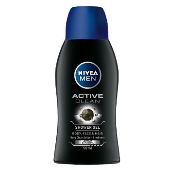 Nivea Gel de duș pentru bărbați Active C lean mini (Shower Gel) 50 ml