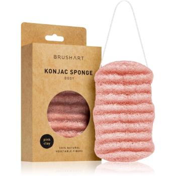 BrushArt Home Salon Konjac sponge burete exfoliant blând pentru corp Pink clay