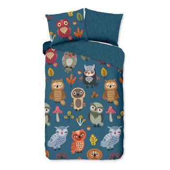 Lenjerie de pat din bumbac pentru copii Good Morning Owls, 140 x 220 cm