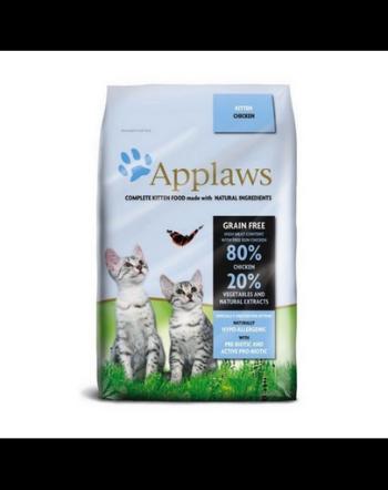 APPLAWS Cat Kitten Chicken 2,4 kg (6x400g) Pachet hrana uscata pisoi, cu pui