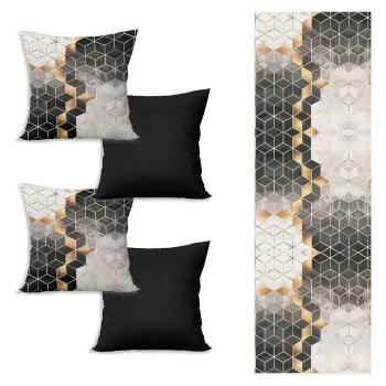 Set napron și 4 fețe de pernă Optic - Minimalist Cushion Covers