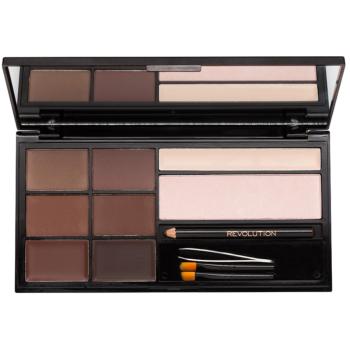 Makeup Revolution Ultra Brow paleta pentru machiaj sprancene culoare Medium to Dark  18 g