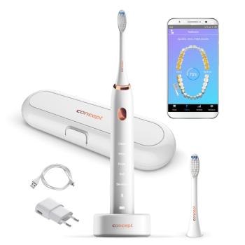 Periuță de dinți sonică Concept ZK5000 cu suport de călătorie PERFECT SMILE, albă