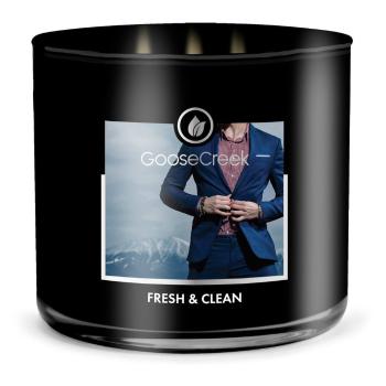 Lumânare parfumată pentru bărbați Goose Creek Fresh & Clean, 35 de ore de ardere