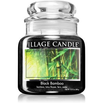 Village Candle Black Bamboo lumânare parfumată  (Glass Lid) 389 g