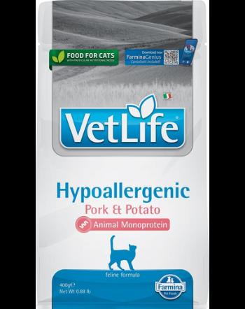 FARMINA VetLife Hypoallergenic Adult Pork Hrana uscata pentru pisici, cu porc 400 g