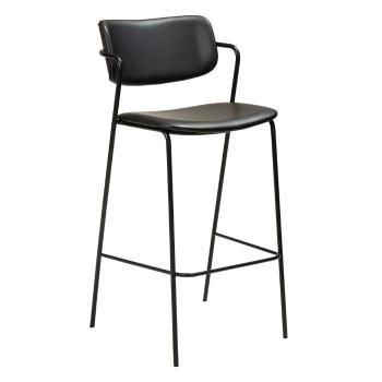 Scaun de bar din piele artificială DAN-FORM Denmark Zed, înălțime 107 cm, negru