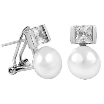 JwL Luxury Pearls Cercei de argint cu perla dreapta si cristale JL0395