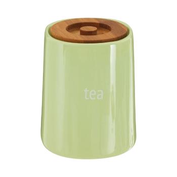 Recipient pentru ceai cu capac din lemn de bambus Premier Housewares Fletcher, 800 ml, verde