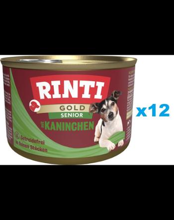 RINTI Gold Senior Rabbit Mini pentru caini seniori 12x185 g cu iepure