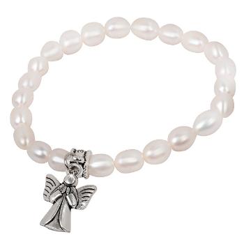 JwL Luxury Pearls Brățară fină realizată din perle autentice cu un Înger păzitor JL0418 