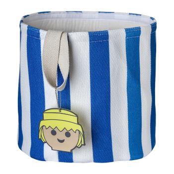 Coș de jucării pentru copii albastru din material textil ø 30x28 cm Stripes – Playmobil