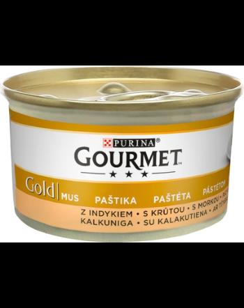 GOURMET Gold Mus hrana umeda pentru pisici, cu curcan 24 x 85g