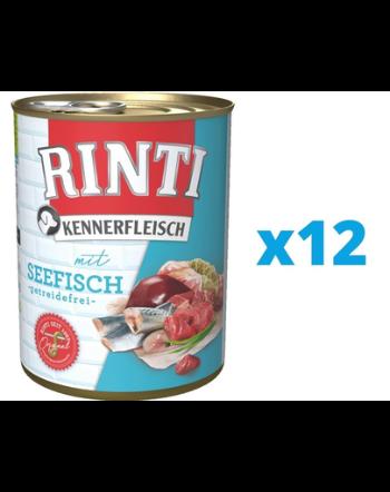 RINTI Kennerfleisch Sea Fish hrana umeda caini 12 x 800 g, cu peste marin