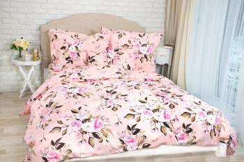 Lenjerie de pat din bumbac FLORAL - roz - Mărimea fată de pernă 40x40 cm