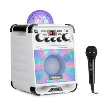 Auna ROCKSTAR LED, sistem karaoke, cd player, bluetooth, aux, 2 X 6.3 mm, alb