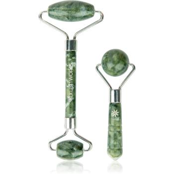 Brushworks Jade Roller & Globe Set rulou de masaj facial și accesoriu de masaj