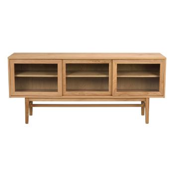 Vitrină natural  cu aspect de lemn de stejar cu ușă glisantă 170x75 cm Hazelton – Rowico