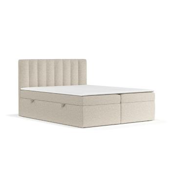 Pat boxspring bej cu spațiu de depozitare 180x200 cm Novento – Maison de Rêve