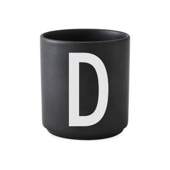 Cană din porțelan Design Letters Alphabet D, 250 ml, negru