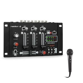 Resident DJ DJ-21 BT DJ-Mixer Consolă pentru mixare, set, bluetooth, USB, microfon, culoare neagră