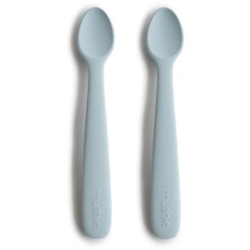 Mushie Silicone Feeding Spoons linguriță Powder Blue 2 buc