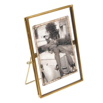 Ramă foto aurie cu picior de susținere din metal 10x15 cm – Rex London