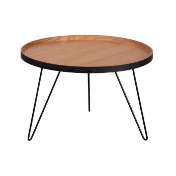 Măsuță auxiliară / de cafea WOOOD Zilver, ø 59 cm, natural - negru