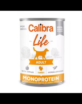 CALIBRA Dog Life Adult Turkey with Apples 400 g curcan si mar, hrana completa caini adulti