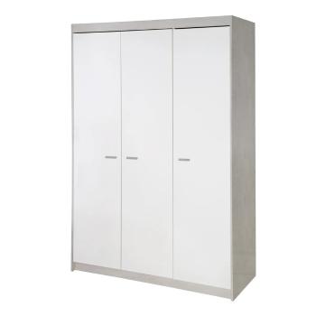 Șifonier pentru copii  alb cu aspect de lemn de stejar 131x190 cm Julia – Roba