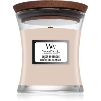 Woodwick Sheer Tuberose lumânare parfumată 85 g