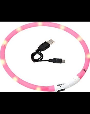 KARLIE FLAMINGO Zgarda pentru caini, cu LED 70 cm, roz