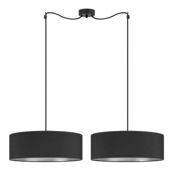 Lustră cu două brațe și detaliu argintiu Bulb Attack Tres XL, ⌀ 45 cm, negru