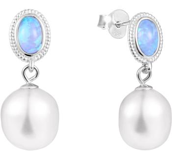 JwL Luxury Pearls Cercei de lux cu perlă baroc reala și opal sintetic JL0583