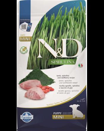 FARMINA N&amp;D Spirulina Puppy Mini Lamb &amp; Wolfberry 2 kg Hrana uscata pentru catei talie mica, cu miel si spirulina