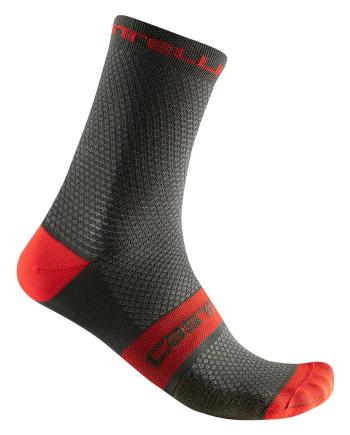 
                 CASTELLI Șosete clasice de ciclism - SUPERLEGGERA T 12 - roșu/verde  
            