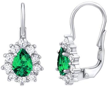 Silvego Cercei din argint cu piatra verde Swarovski Createdpietre SILVEGO31866G