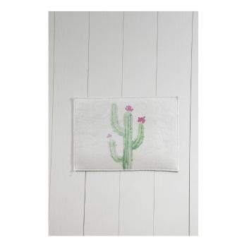 Covor baie Tropica Cactus III, 60 x 40 cm, alb - verde
