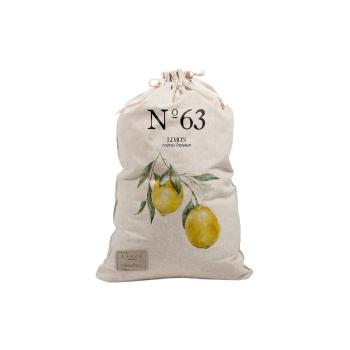 Sac textil pentru rufe Linen Bag Lemons, înălțime 75 cm