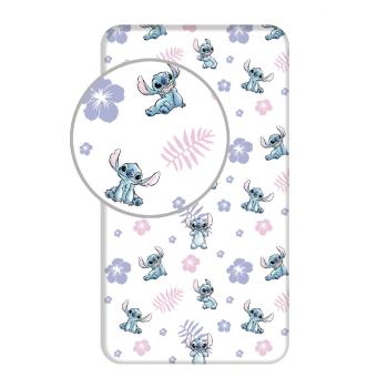 Cearceaf pentru copii din bumbac pentru pat de o persoană cu elastic 90x200 cm Lilo and Stitch – Jerry Fabrics